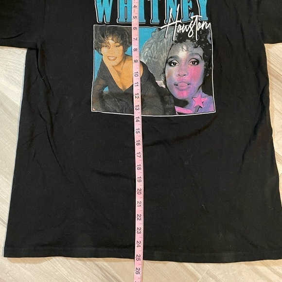 Black Whitney Houston Soft Graphic T W/ Custom Neck Line-See Measurements - Picture 9 of 10